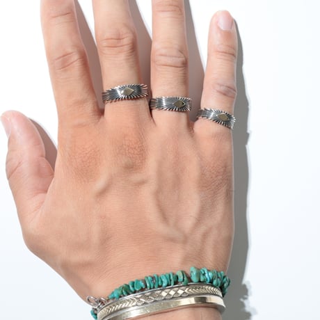 UNISEX / ナバホ族 Pat Bedonie / 1/4'' 14K サンバースト リング