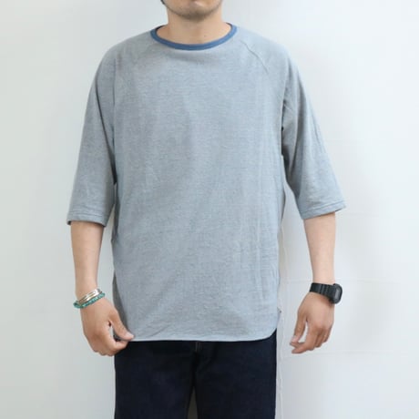 UNISEX / SPINNER BAIT / ラグラン五分袖 先染めヘンプボーダー / 1011HB