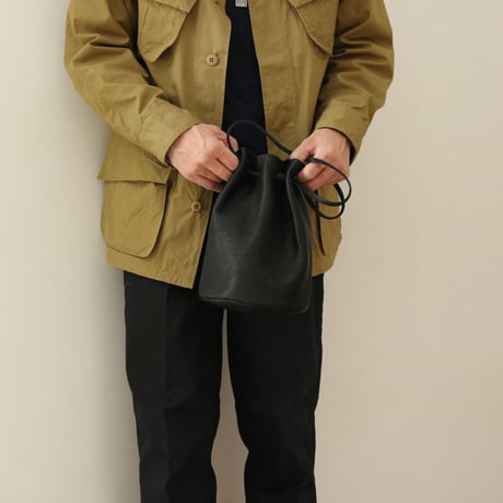 UNISEX / ''LINKS'' ORIGINAL / LEATHER DRAWSTRING BAG (中)