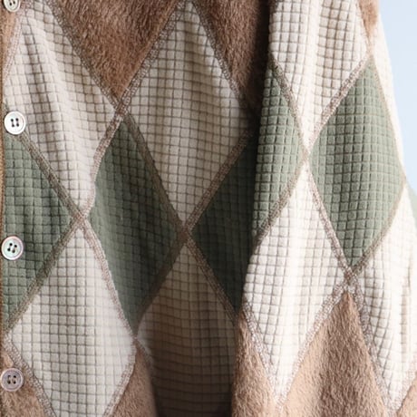 BURLAP OUTFITTER / ARGYLE FLEECE CARDIGAN