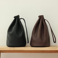UNISEX / ''LINKS'' ORIGINAL / LEATHER DRAWSTRING BAG (大)