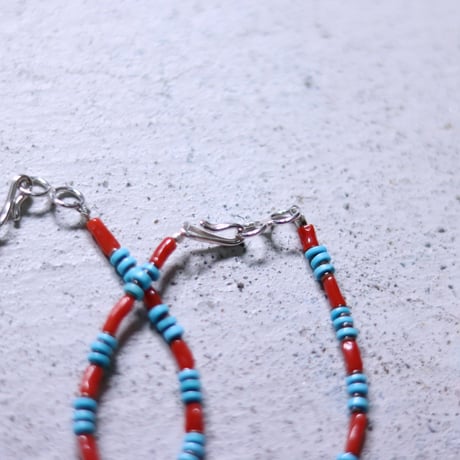 UNISEX / Coral&Turquoise ブレスレット