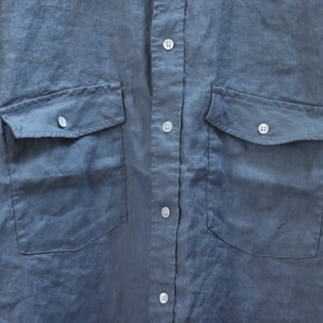 modem design / LINEN SHORT SLEEVE SHIRT / M-2501451