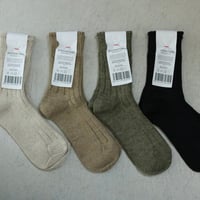 UNISEX / SHOWATABE ORGANIC / Linen&Recycled Polyester Ribbed Socks Middle Length / ORG-14