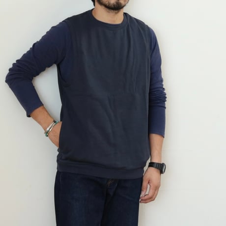 UNISEX / SPINNER BAIT / リブクルーネックベスト ミニ裏毛 / 127MU