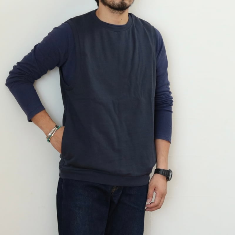 UNISEX / SPINNER BAIT / リブクルーネックベスト ミニ裏毛 / 127M