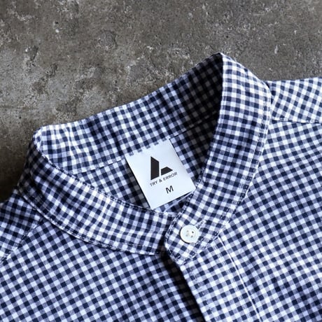 TRY & ERROR / STAND COLLAR SHIRT GINGHAM CHECK