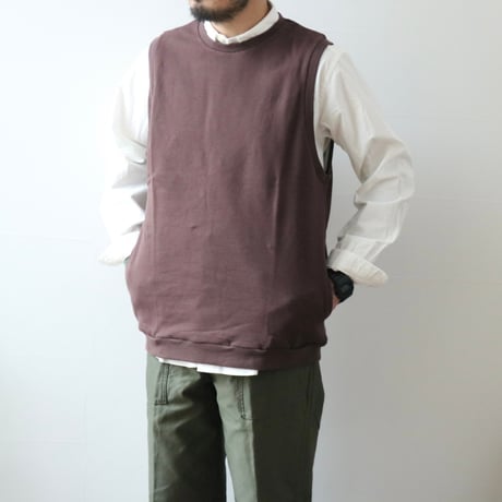 UNISEX / SPINNER BAIT / リブクルーネックベスト ミニ裏毛 / 127MU