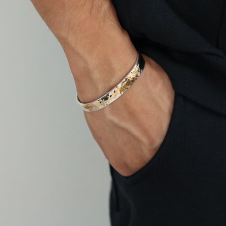 UNISEX / ナバホ族 Bruce Morgan / 3/8'' 14K Hammer Texture バングル