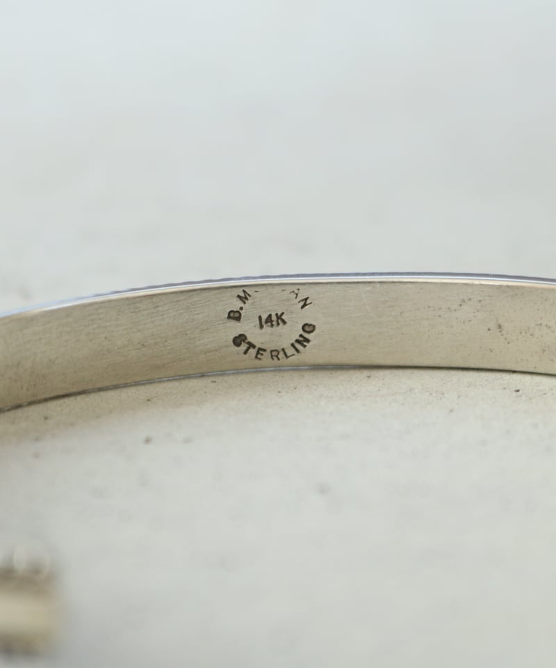 UNISEX / ナバホ族 Bruce Morgan / 1/4 14K チゼル プレーン バ