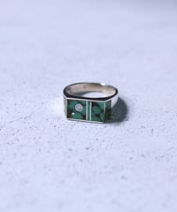 UNISEX / ナバホ族 Bruce Morgan / 1/4 14K チゼル プレーン バ