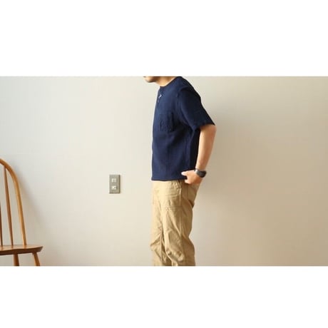 FOB FACTORY / INDIGO WAFFLE-T / F3493