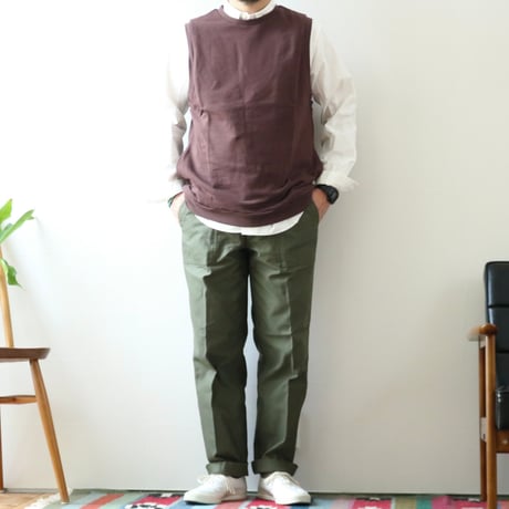 UNISEX / SPINNER BAIT / リブクルーネックベスト ミニ裏毛 / 127MU
