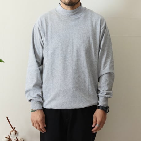 UNISEX / LIFEWEAR / Mock Neck Long Sleeve T-Shirt Draw Cord Custom Wash Tumbler