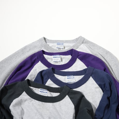 UNISEX / WALLA WALLA SPORT / 3/4 BASEBALL TEE ASH 2-TONE