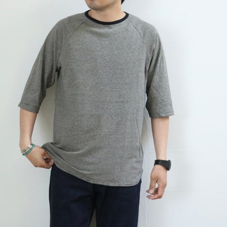 UNISEX / SPINNER BAIT / ラグラン五分袖 先染めヘンプボーダー / 1011HB