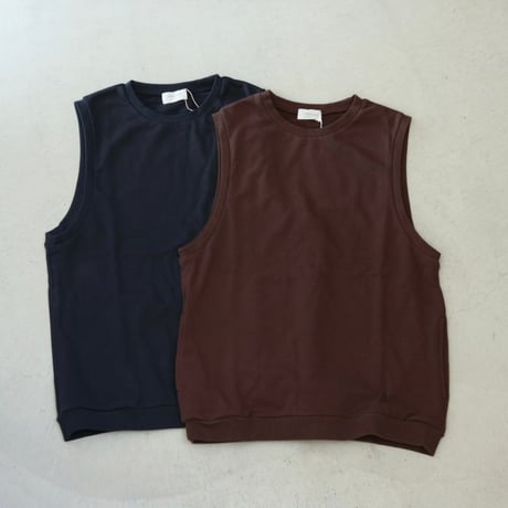 UNISEX / SPINNER BAIT / リブクルーネックベスト ミニ裏毛 / 127MU