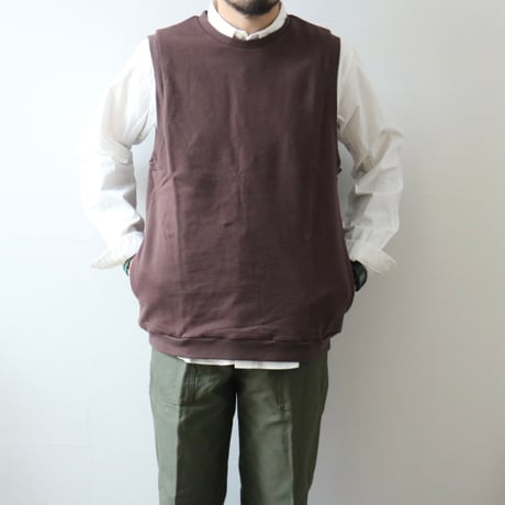 UNISEX / SPINNER BAIT / リブクルーネックベスト ミニ裏毛 / 127MU