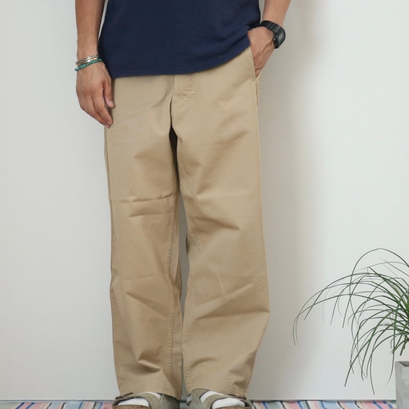 CRANK PROJECTS　ファットパンツ　コットンサージ　ベージュ　38 クランクプロジェクツ【CRANK PROJECTS】コットンサージ