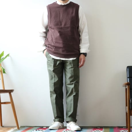 UNISEX / SPINNER BAIT / リブクルーネックベスト ミニ裏毛 / 127MU