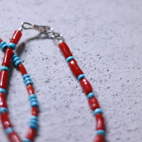 UNISEX / Coral&Turquoise ブレスレット