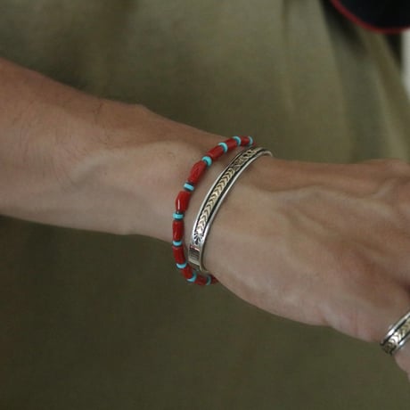 UNISEX / ナバホ族 Bruce Morgan / 1/4'' 14K 4ダイヤ+アロー バングル