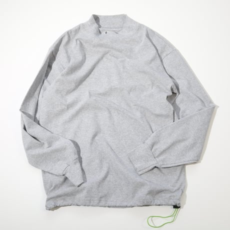 UNISEX / LIFEWEAR / Mock Neck Long Sleeve T-Shirt Draw Cord Custom Wash Tumbler