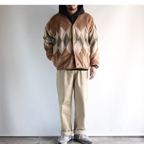BURLAP OUTFITTER / ARGYLE FLEECE CARDIGAN