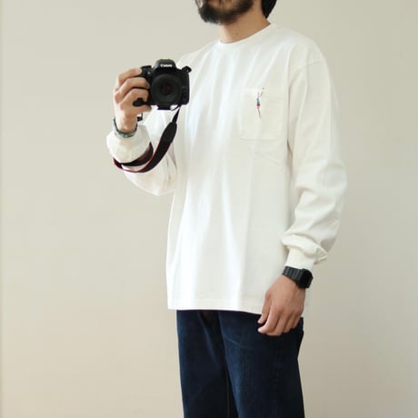 modem design / L/S インディアンビーズポケットTEE / M-2410252