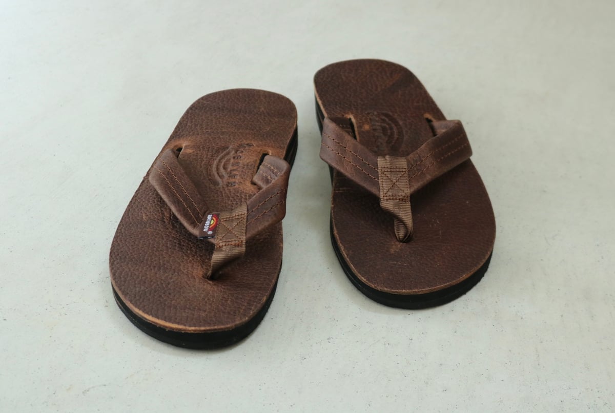 RAINBOW SANDALS / LUXURY LEATHER DOUBLE LAYER A