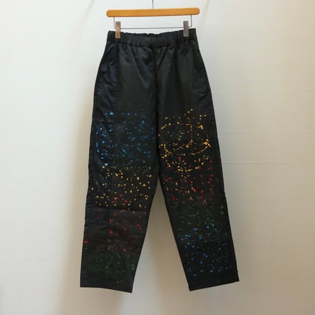 ハンドメイドリリメイクパンツ 銘仙＊青緑サルエルパンツ＋ストール＊裏地付き＊着物リメイク
