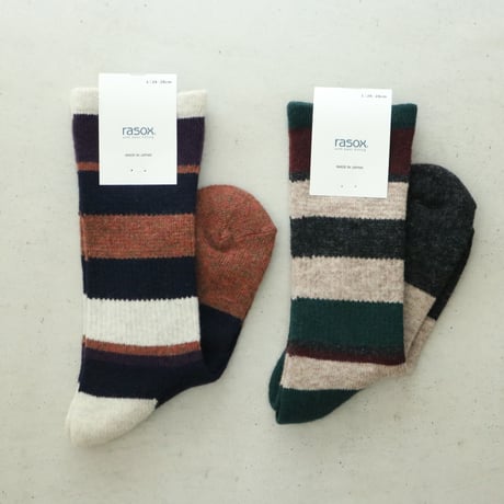 UNISEX / rasox / マルチボーダーウール・クルー / CA152CR03
