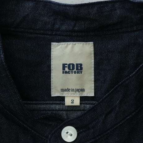 UNISEX / FOB FACTORY / DENIM BAND COLLAR SHIRT / F3470