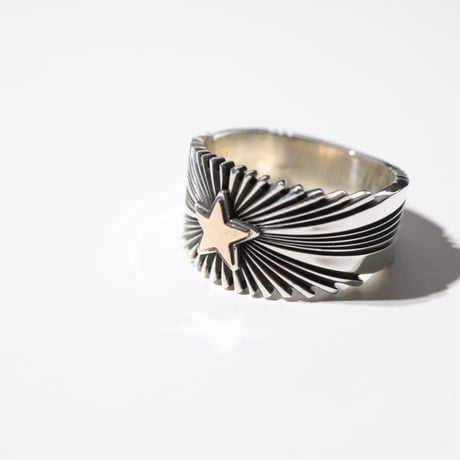 UNISEX / ナバホ族 Pat Bedonie / 1/2'' 14K スターバースト リング