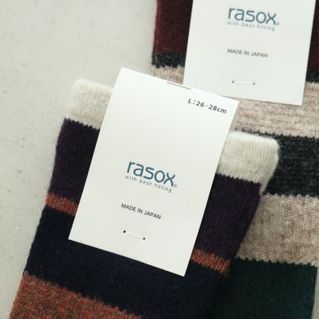 UNISEX / rasox / マルチボーダーウール・クルー / CA152CR03
