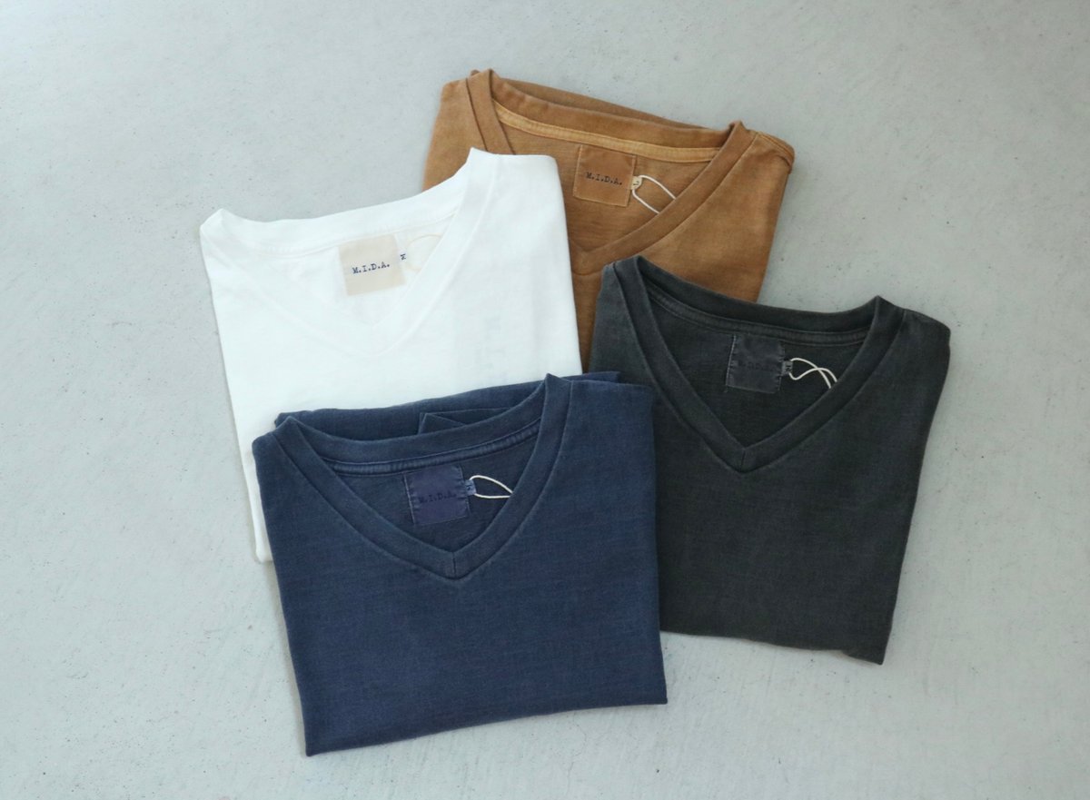 M.I.D.A. / PIGMENT DYED V-NECK TEE / M231502 |  