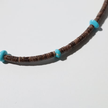 UNISEX / Turquoise × Olive Shell ブレスレット