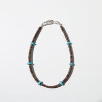 UNISEX / Turquoise × Olive Shell ブレスレット
