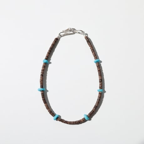 UNISEX / Turquoise × Olive Shell ブレスレット