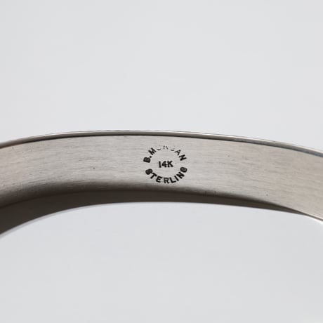 UNISEX / ナバホ族 Bruce Morgan / 3/8'' 14K チゼルワーク プレーン バングル