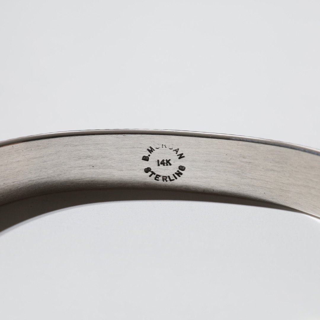 ナバホ　バングル Bruce Morgan UNISEX / ナバホ族 Bruce Morgan / 3/8'' 14K チゼルワーク プ