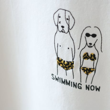 UNISEX / modem design / USA cotton Tee ''swimming now'' / M-2301058