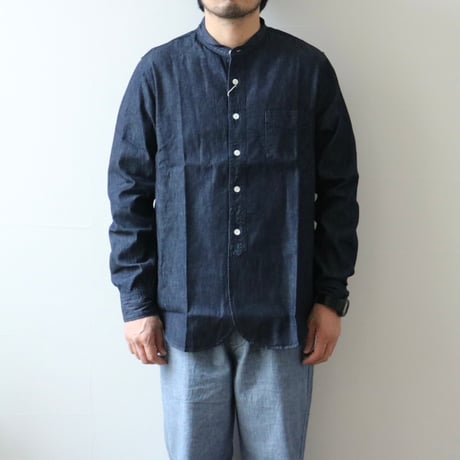 UNISEX / FOB FACTORY / DENIM BAND COLLAR SHIRT / F3470