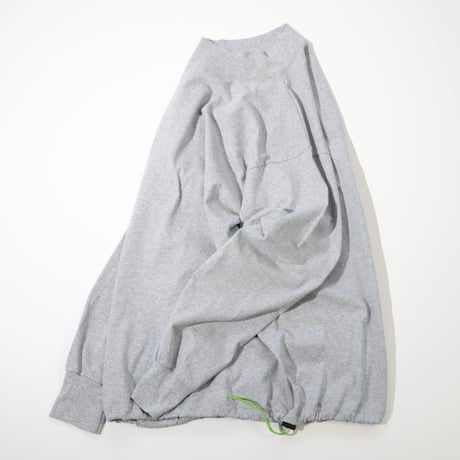 UNISEX / LIFEWEAR / Mock Neck Long Sleeve T-Shirt Draw Cord Custom Wash Tumbler