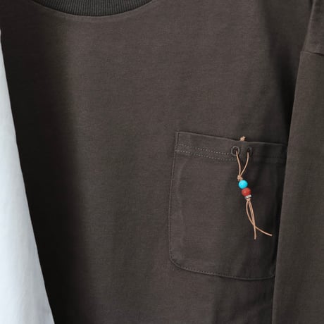 modem design / L/S インディアンビーズポケットTEE / M-2410252