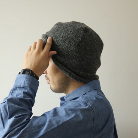 UNISEX / cableami / Recycle WOOL FLIGHT W/CAP with Earflap (Pile Stitch) / 010-23AW