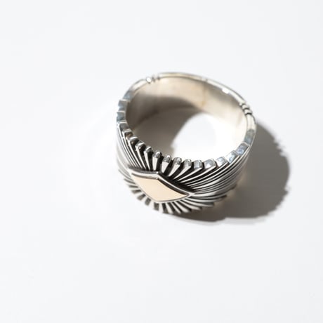 UNISEX / ナバホ族 Pat Bedonie / 1/2'' 14K サンバースト リング