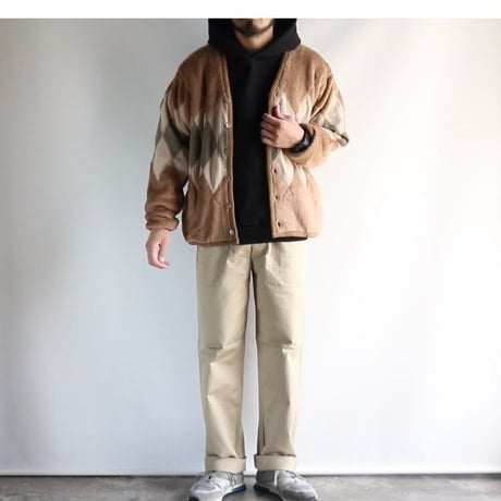 BURLAP OUTFITTER / ARGYLE FLEECE CARDIGAN