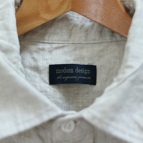 modem design / LINEN SHORT SLEEVE SHIRT / M-2501451