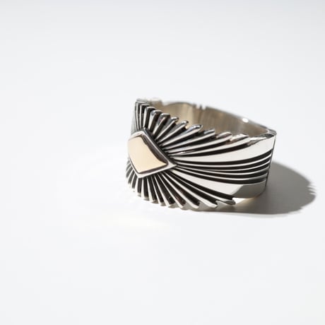 UNISEX / ナバホ族 Pat Bedonie / 1/2'' 14K サンバースト リング